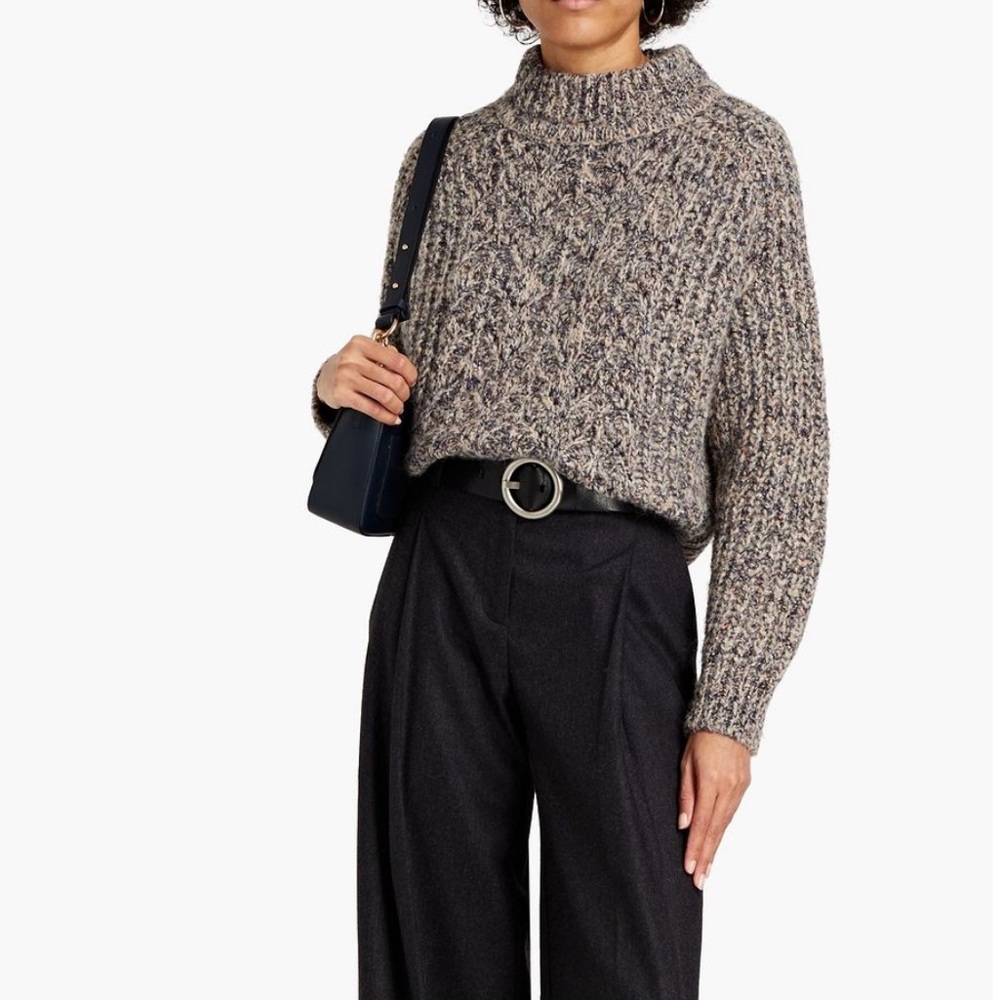 BA&SH Nathan donegal ribbed-knit turtleneck sweater